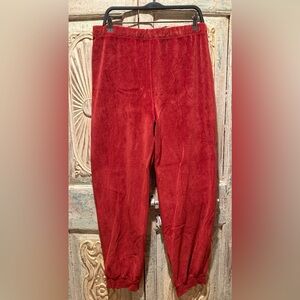 Suzi Kondi Red Velour Track Pants